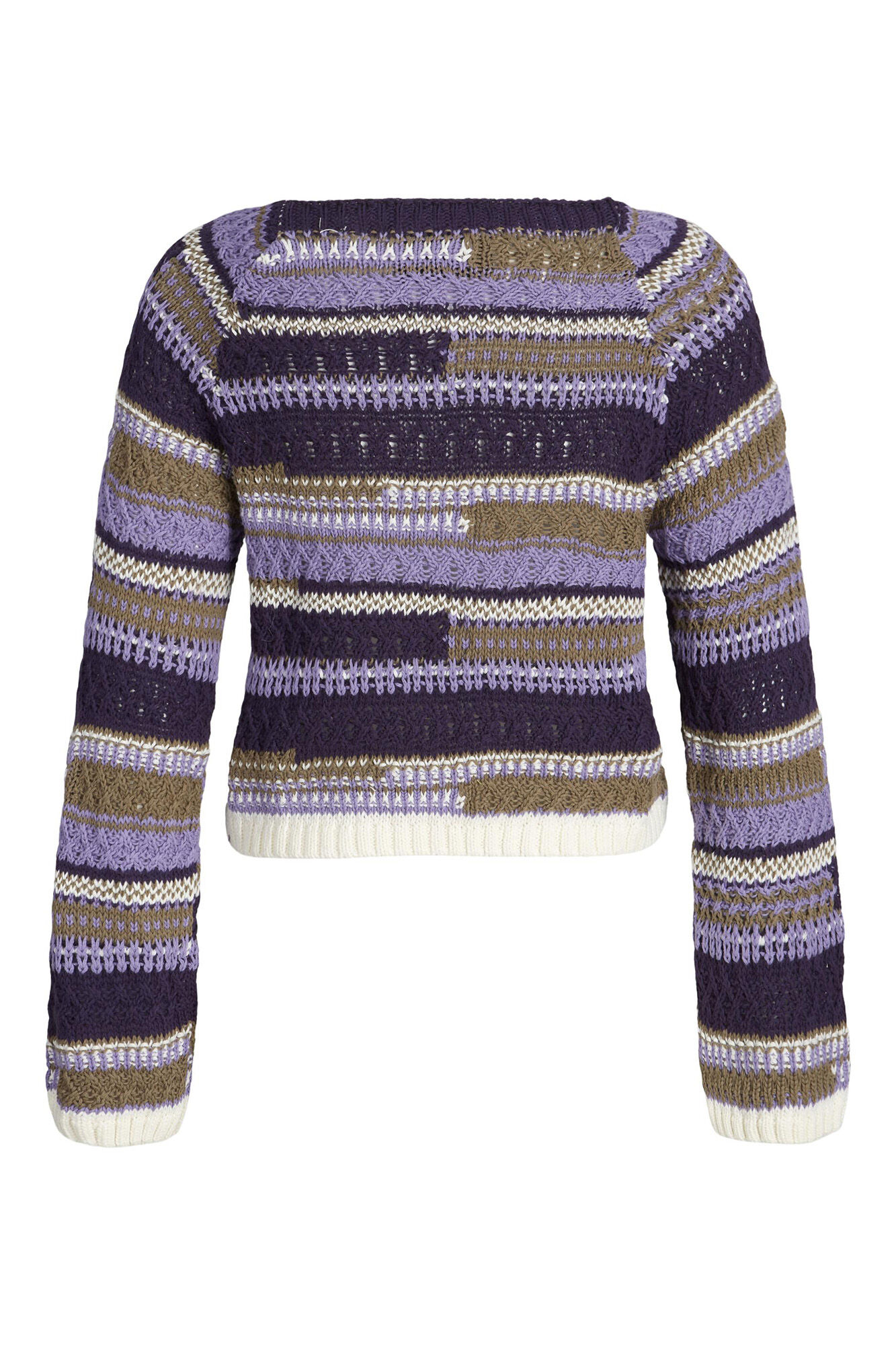 Suéter feminino multicolorido de tricô médio