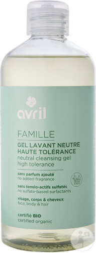 Avril Famille Gel Lavant Neutre Haute Tolérance Visage/Corps/Cheveux Flacon 500ml