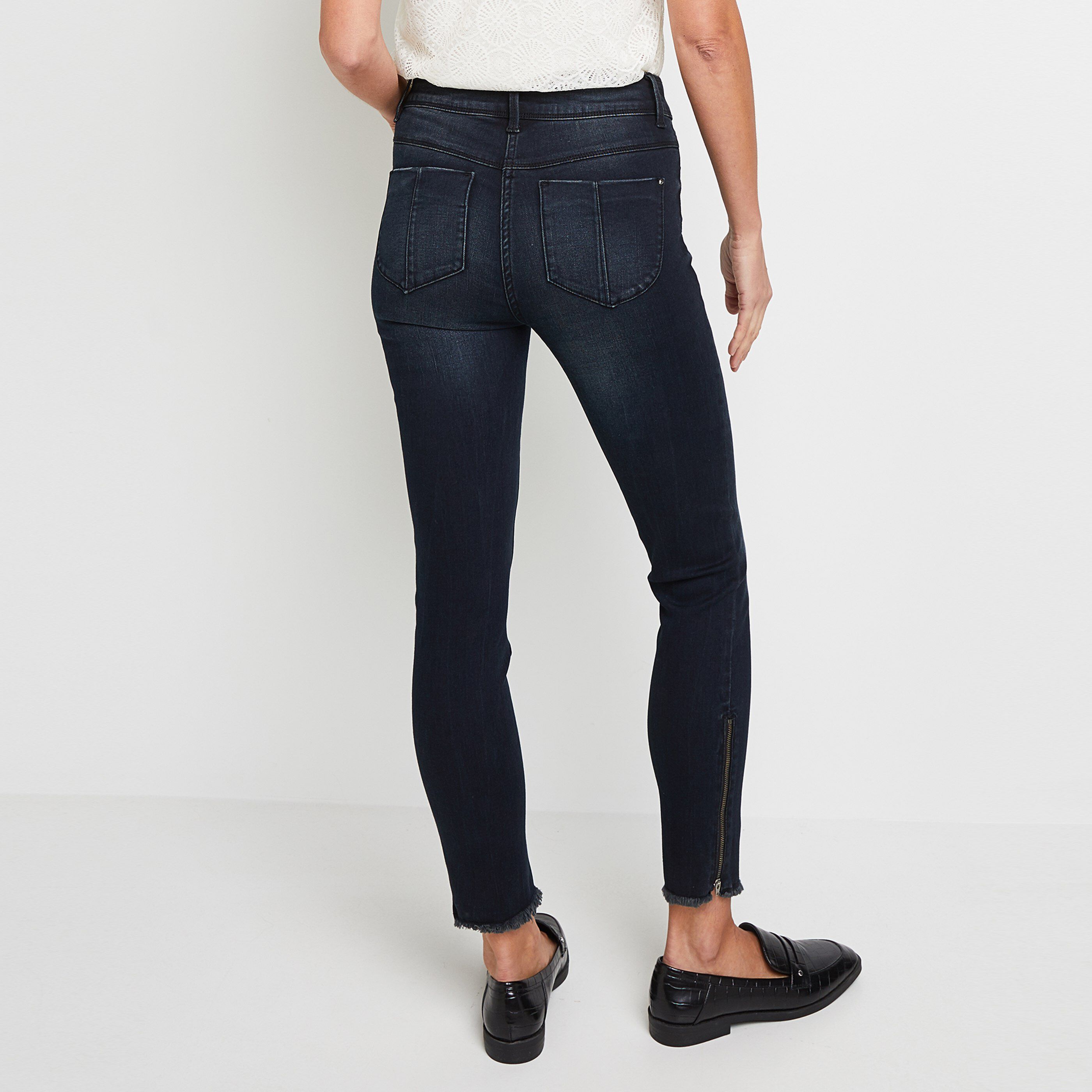 Jean Slim raccourci femme - BLACK WASHED