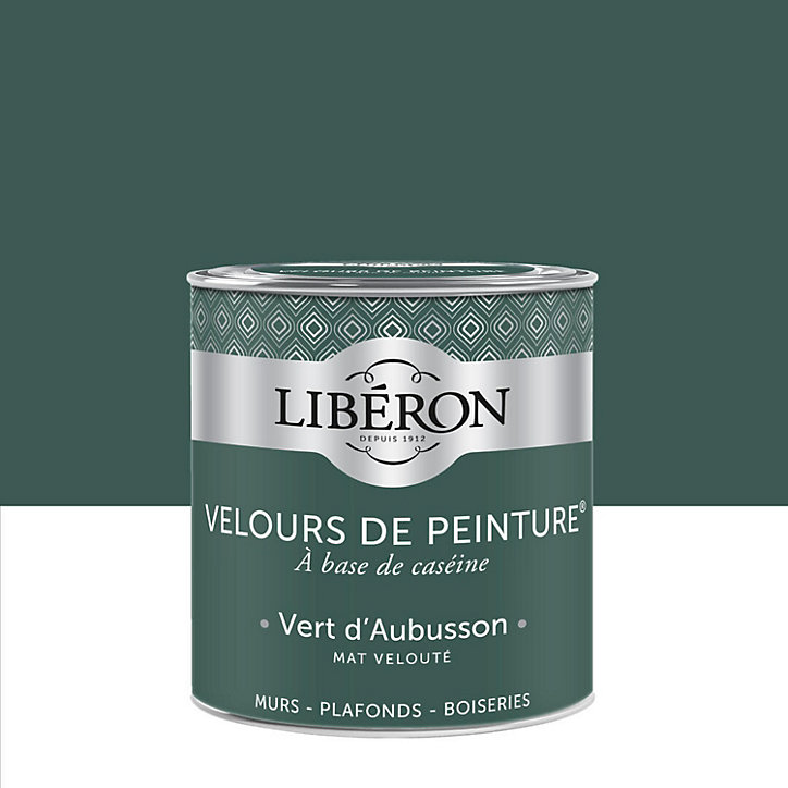 Peinture multisupport murs, plafonds et boiseries Velours de peinture vert d'aubusson Libéron 0,5L