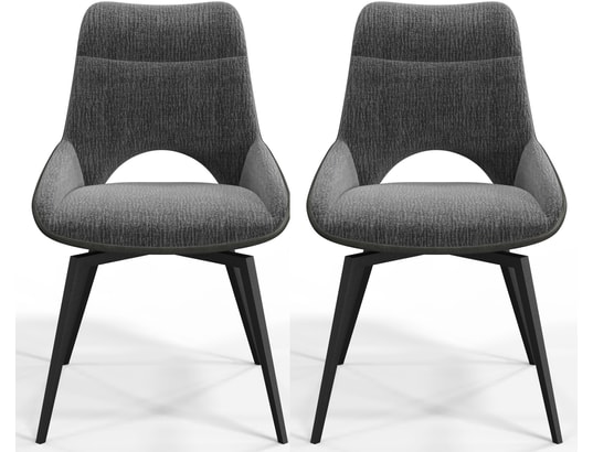 CONCEPT1 - Chaise Lot de 2C. Victoria pivotante gris anthracite