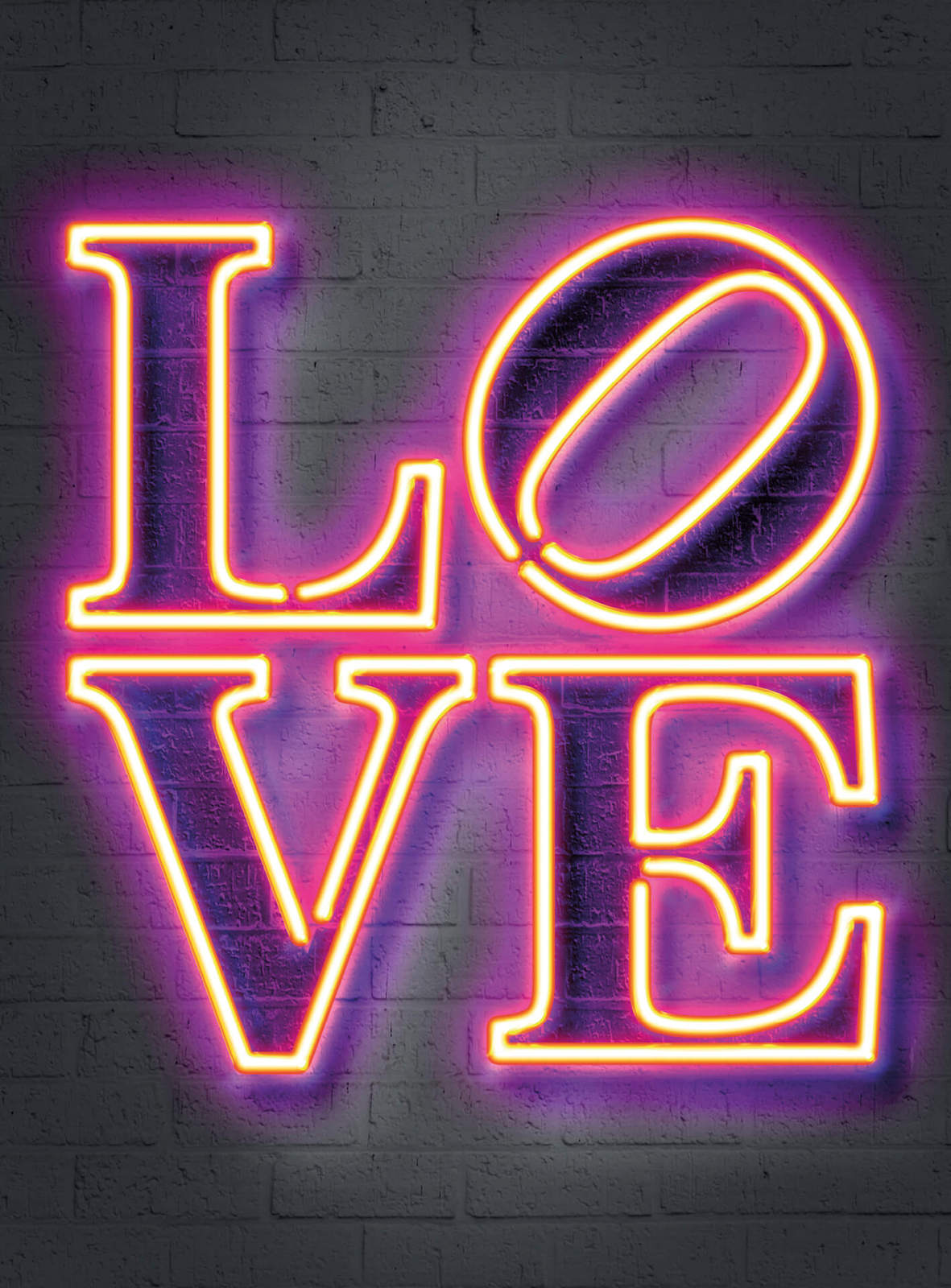Fototapete DESIGNWALLS 2.0 - lila-grau - Love - 2,6 Meter