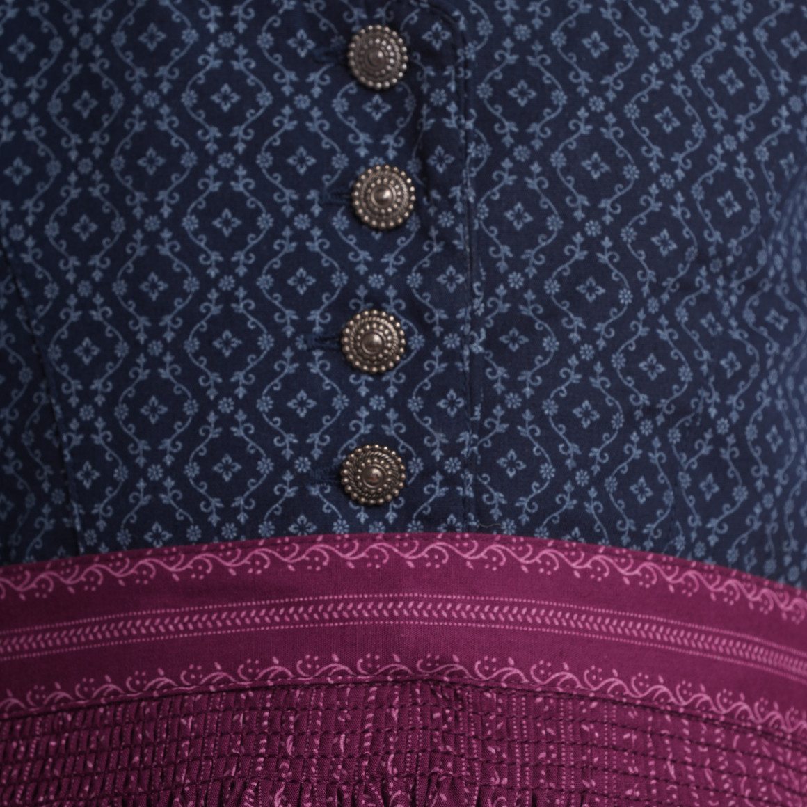 Topolino Mädchen Dirndl mit Allover-Muster bordeauxrot / navy