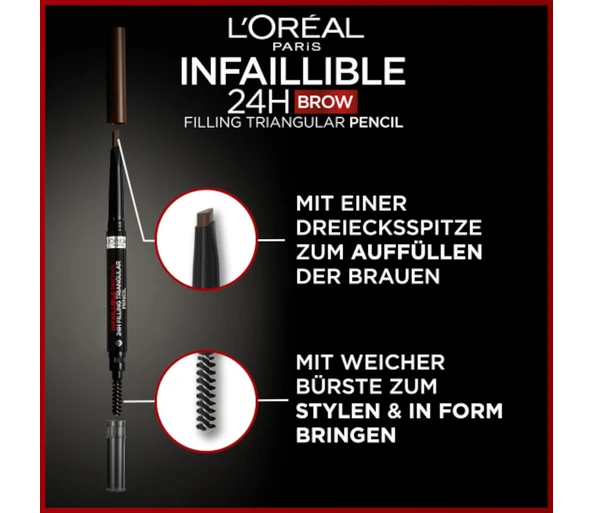 L'ORÉAL PARIS Eyebrow Pencil Brow Xpert Triangular Brow Pencil1.0 Black