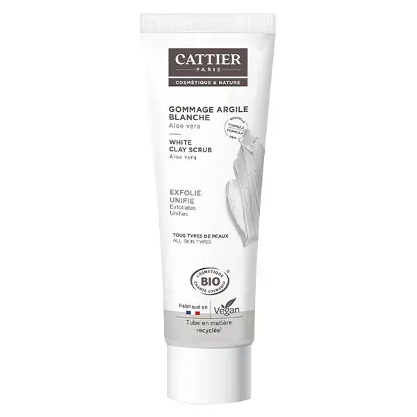 Esfoliante de argila branca Cattier com aloe vera orgânica 100ml