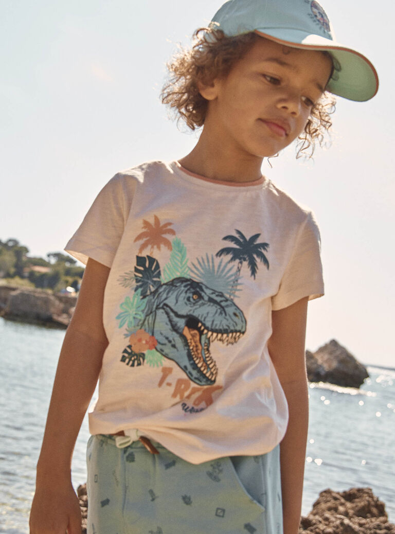 T-shirt à motif dinosaure