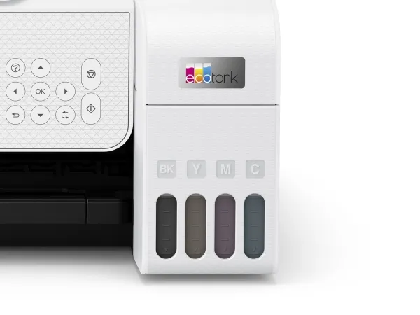 Epson EcoTank ET-2876 - Multifunktionsprinter - farve - blækprinter - ITS - A4 (medie) - op til 10 spm (udskriver) - 100 ark - Wi-Fi, USB - hvid