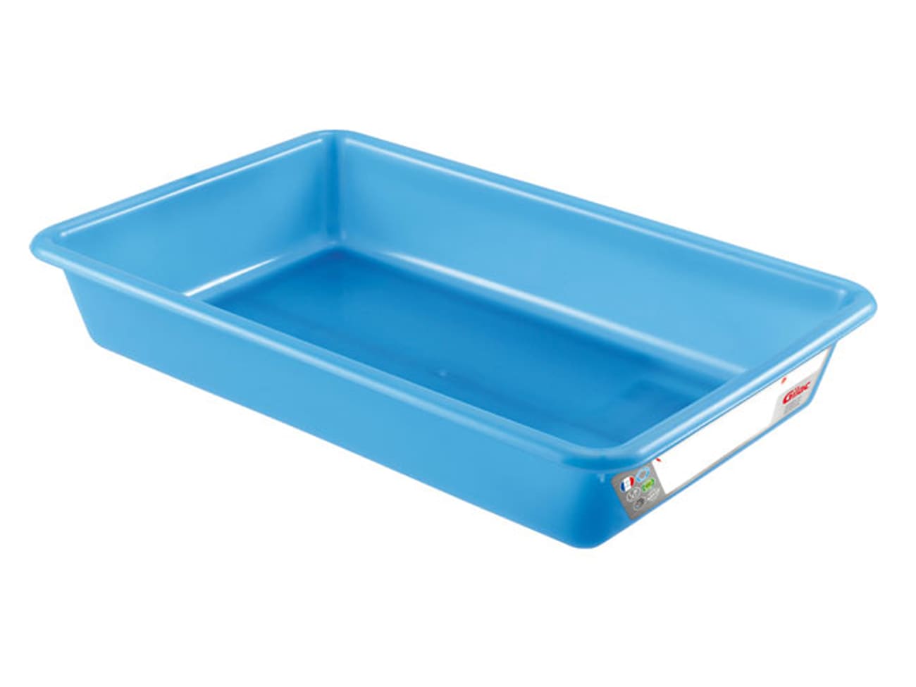 Bac plat 5 L bleu - norme HACCP - 43 x 28 x ht 7 cm - Gilac