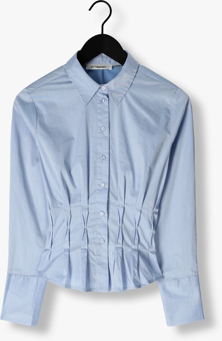 lichtblauwe co'couture blouses poppy pleat waist