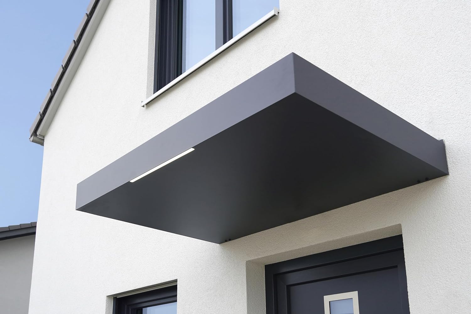 Gutta Rechteckvordach BS 160 Anthrazit | Maße: 160 x 90 x 15,5 cm (BxTxH)