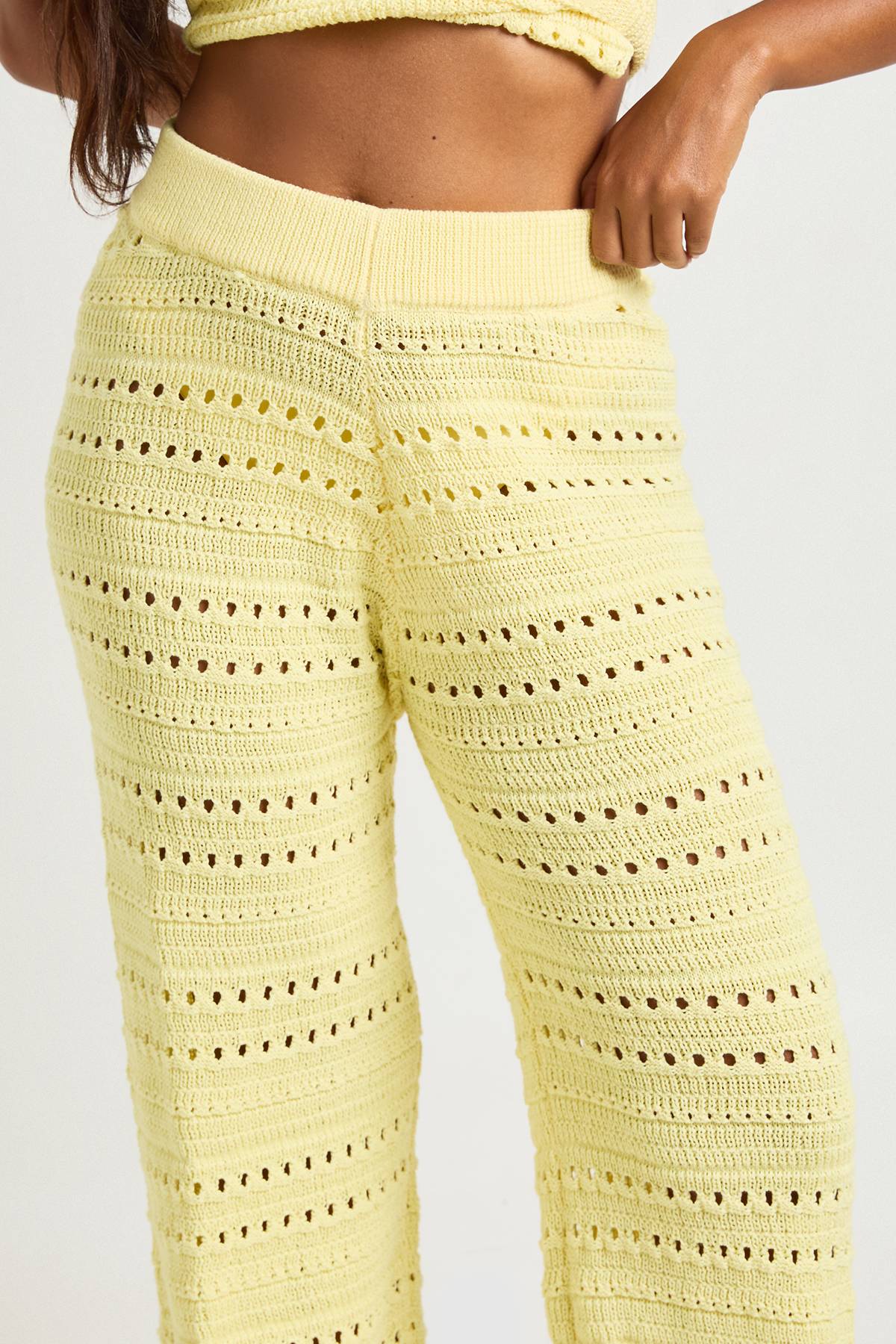 boohoo Ensemble Coordonné Haut Dos Nu En Crochet Et Pantalon Large