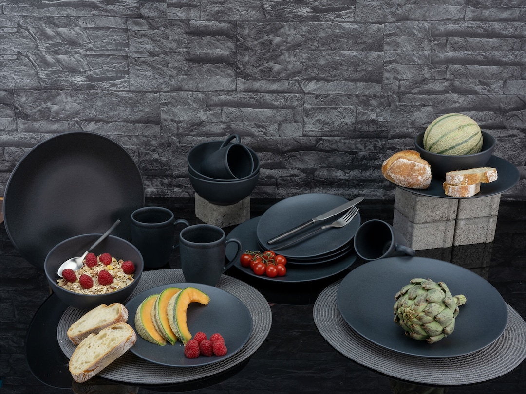 CreaTable Kombiservice SOFT TOUCH BLACK 16-teilig schwarz
