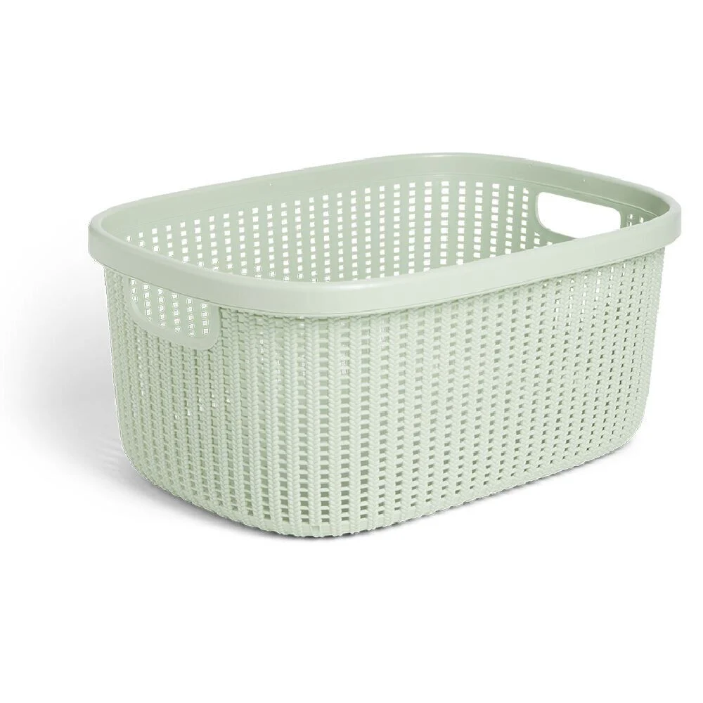 Panière à linge 32L 52x23x37,2cm plastique vert
