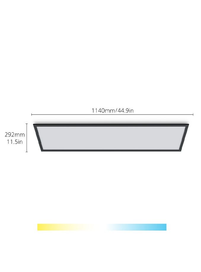 WiZ - Justerbar Hvid LED Panel - 120x30 - 36W - Sort