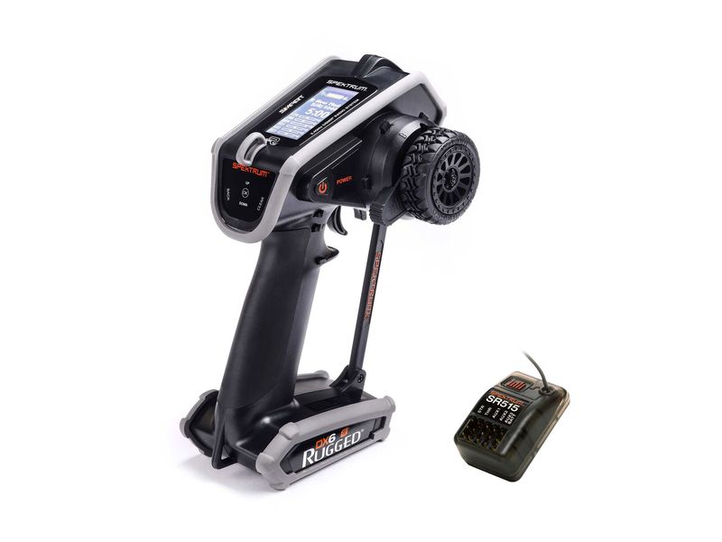 Spektrum Fernsteuerung DX6 Rugged DSMR Grau, mit SR515 Robuster 6-Kanal Sender für RC Fahrzeuge