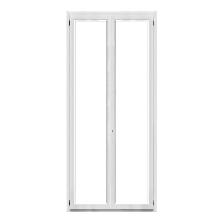 Porte fenêtre PVC 2 vantaux GoodHome blanc - 100 x h.215 cm, tirant droit