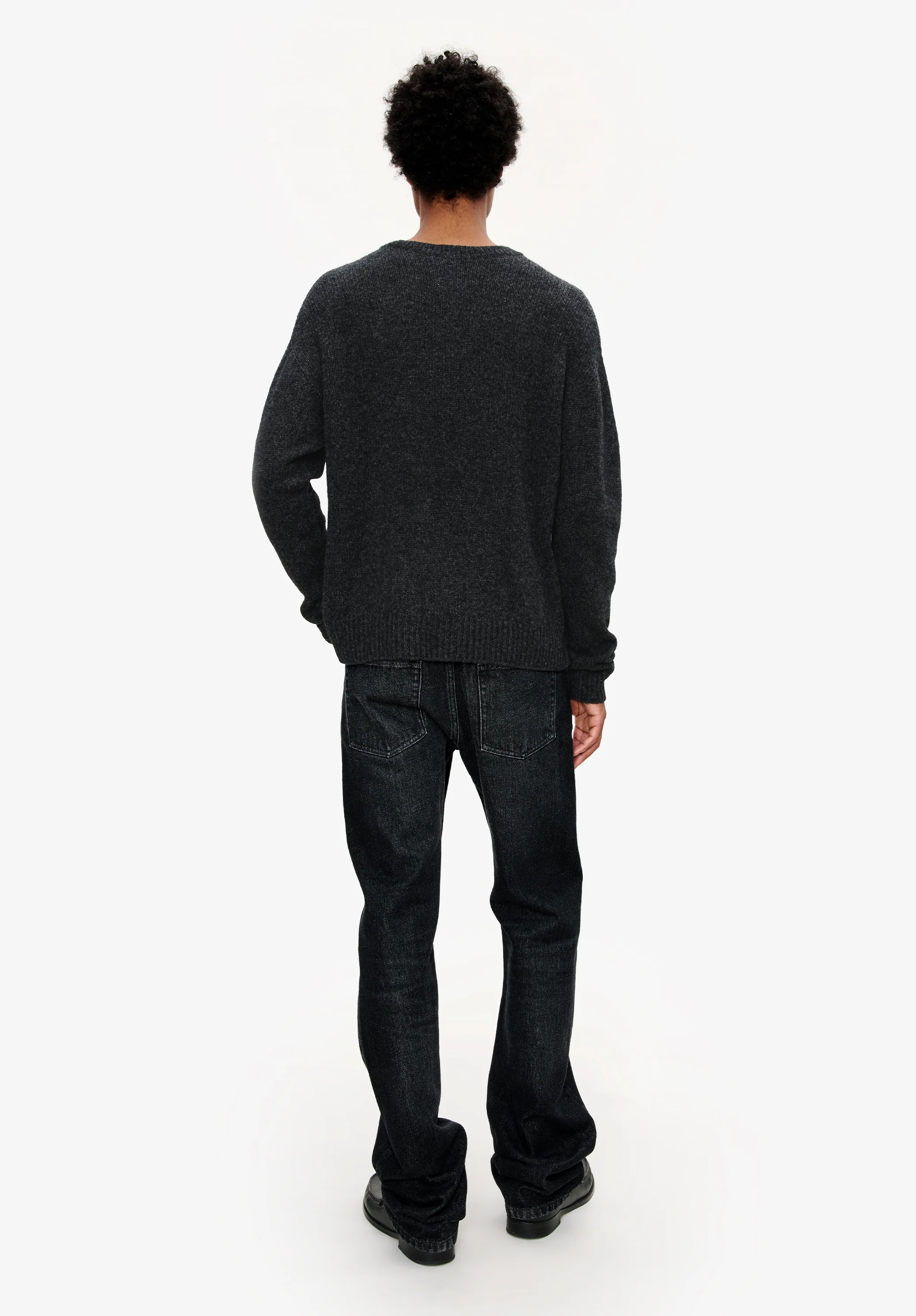 Pull col rond - Anthracite chine