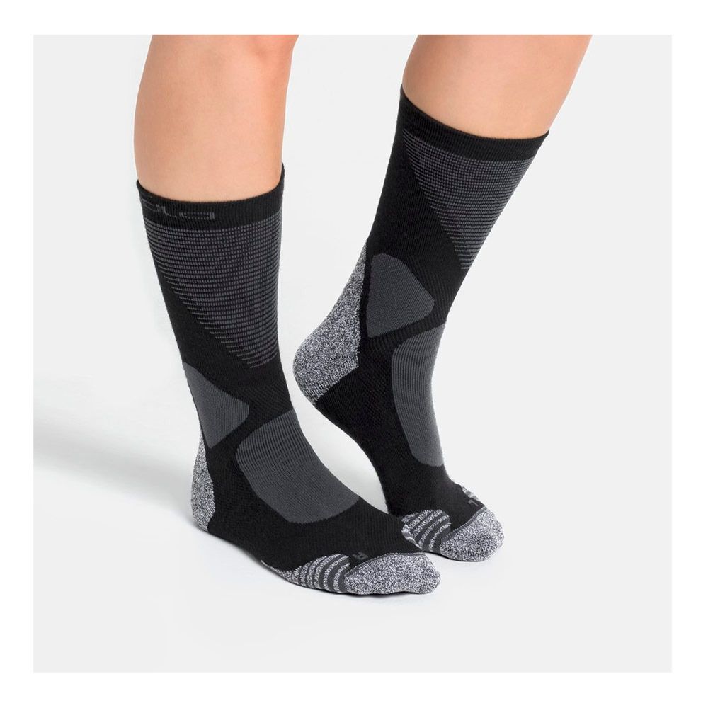 Odlo ACTIVE WARM XC - Chaussettes black/odlo graphite grey