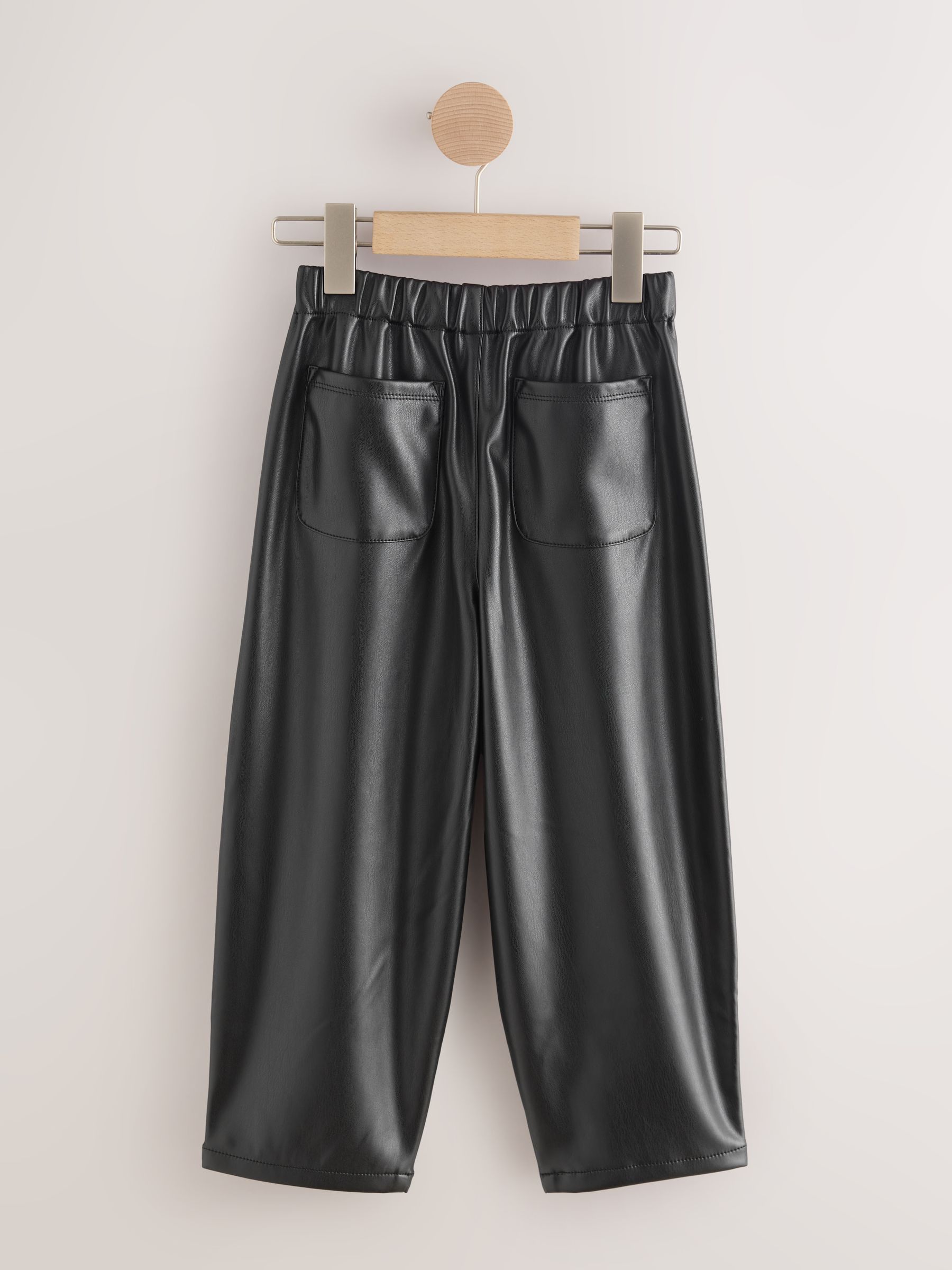 Zwart - Coated Pullon Barrel Trousers (3-16yrs)
