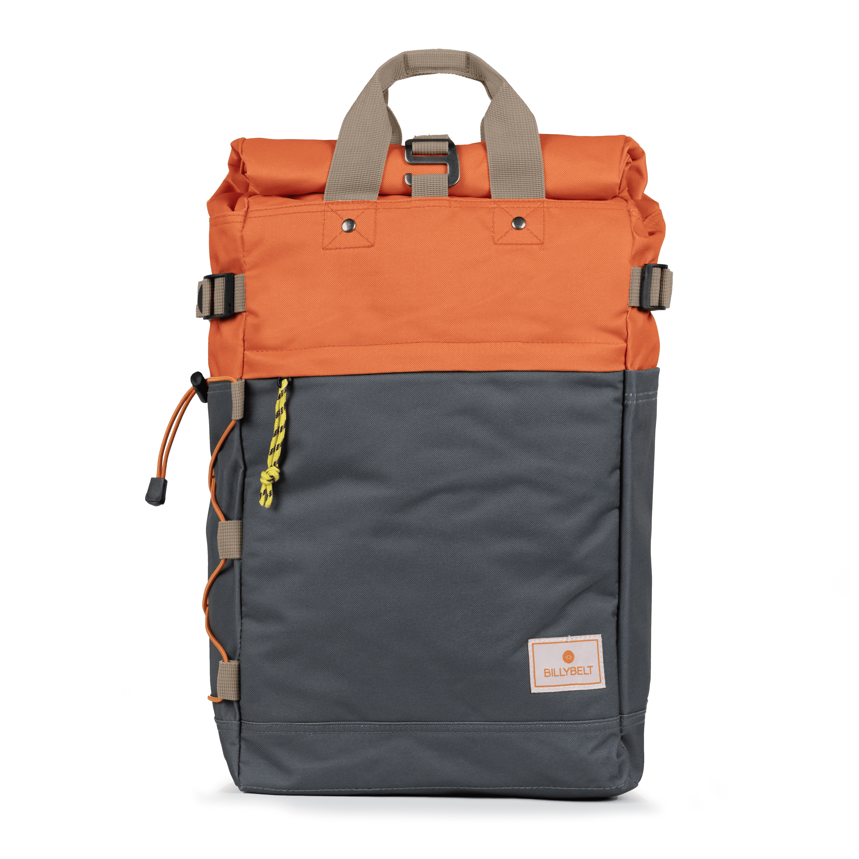 ORANGE ET BLEU GRISE - Sac à dos en polyester recyclé rolltop | Orange