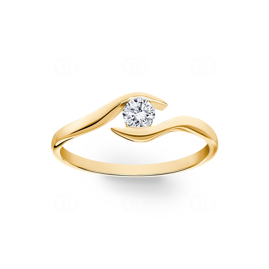 0.15 Karat Diamant Spannring 750/18 K Gelbgold