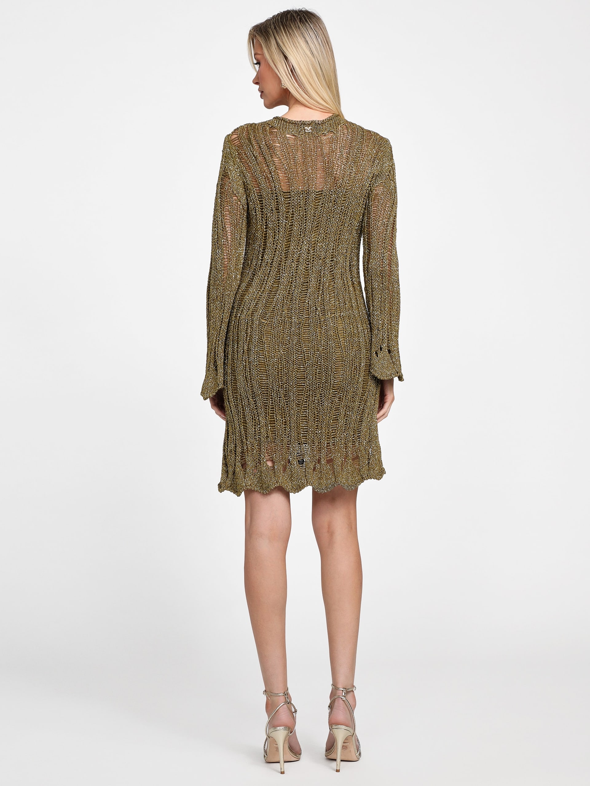Vestido de crochê Lucky com modelagem evasê
