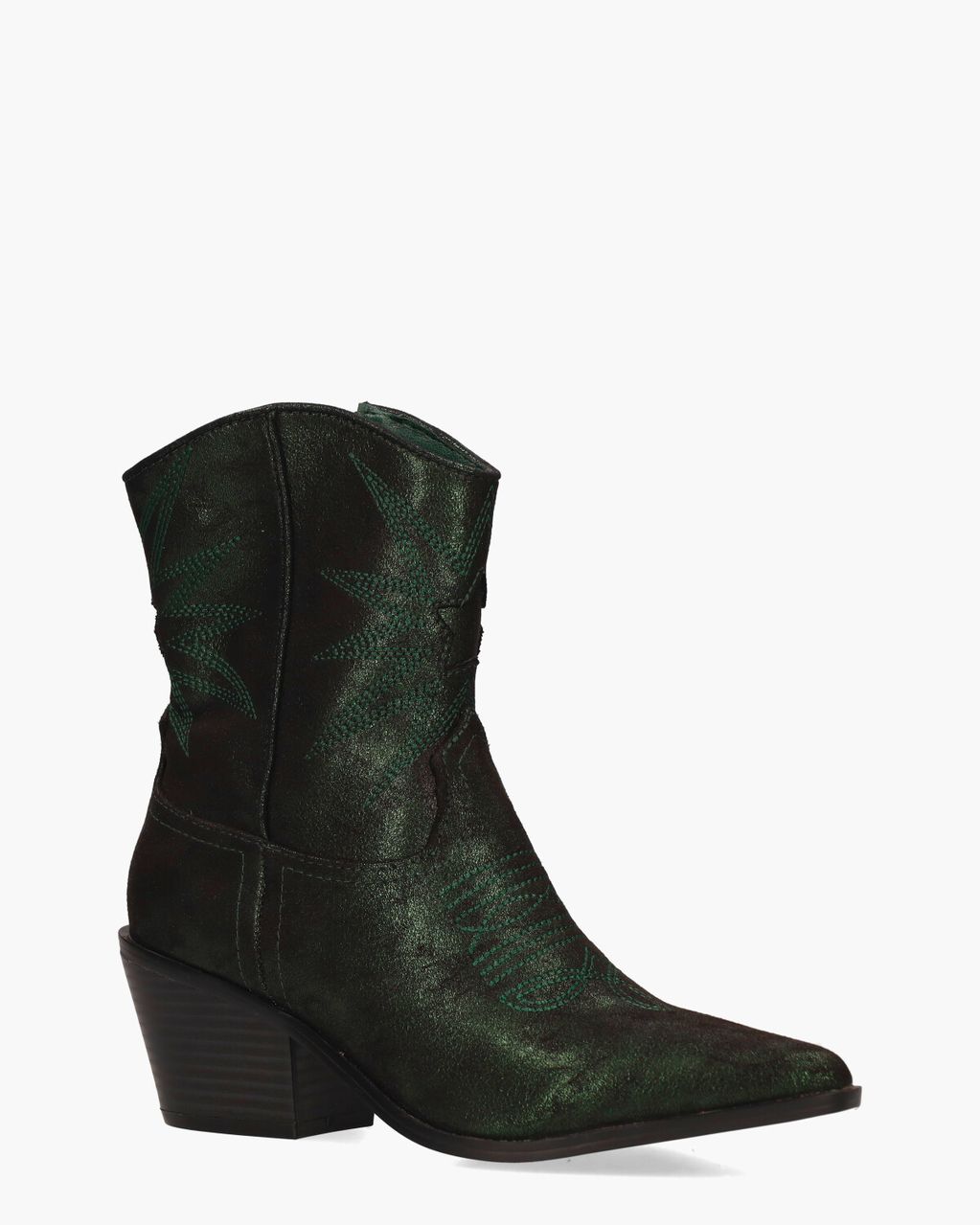 Mia & Jo  Vlinder Donkergroen Dames Enkelboots