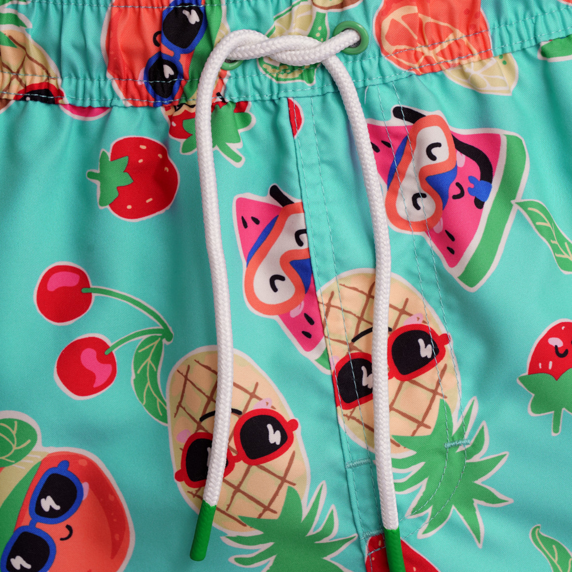 Famy Herren Badeshorts mit Allover-Print helltürkis