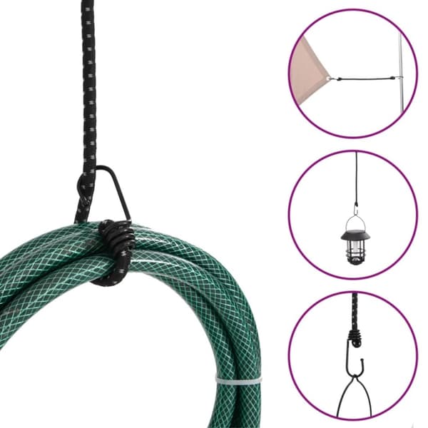 vidaXL Strikksnorer med refleksstrimler og kroker 10 stk 100 cm