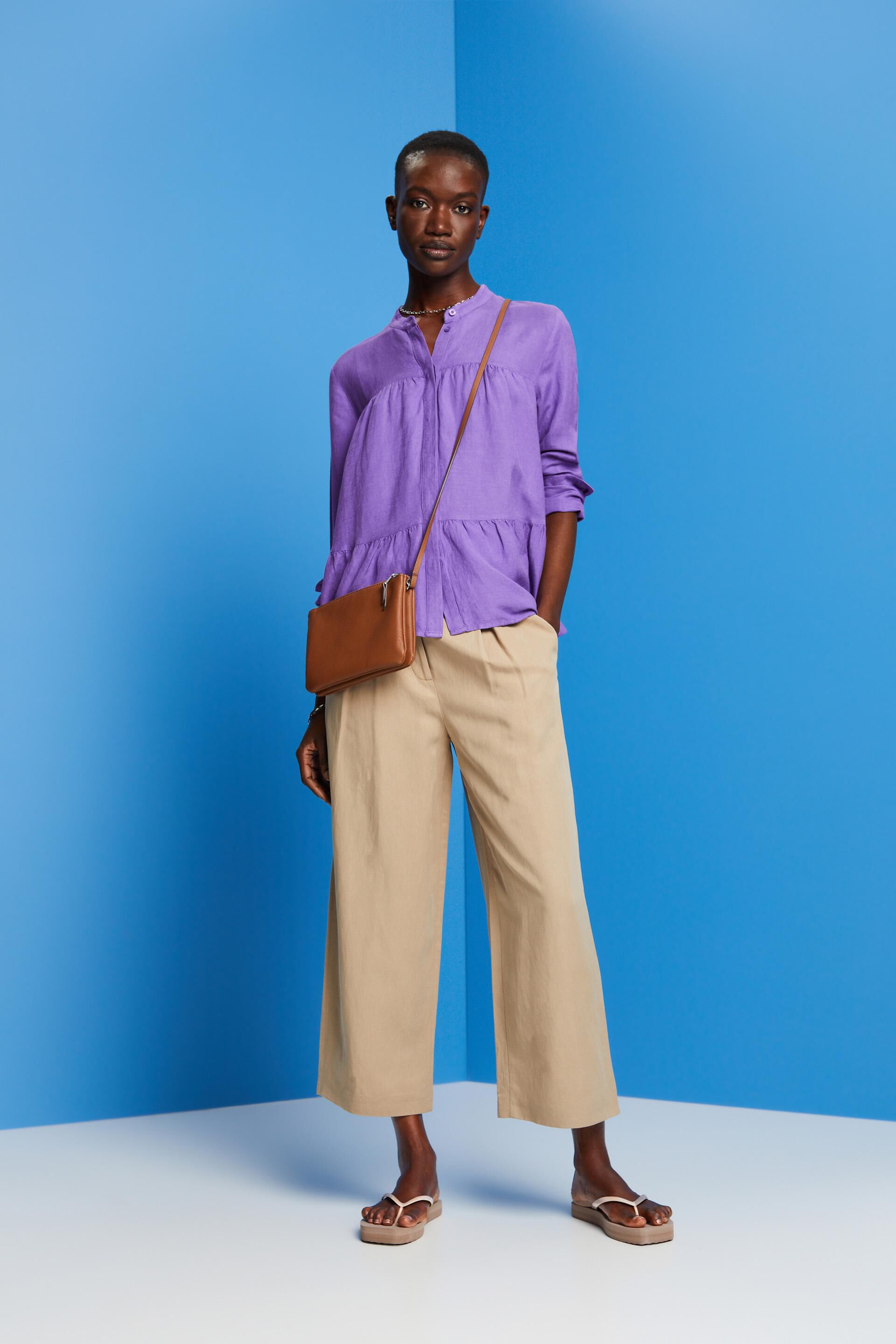 Blouse en lin mélangé