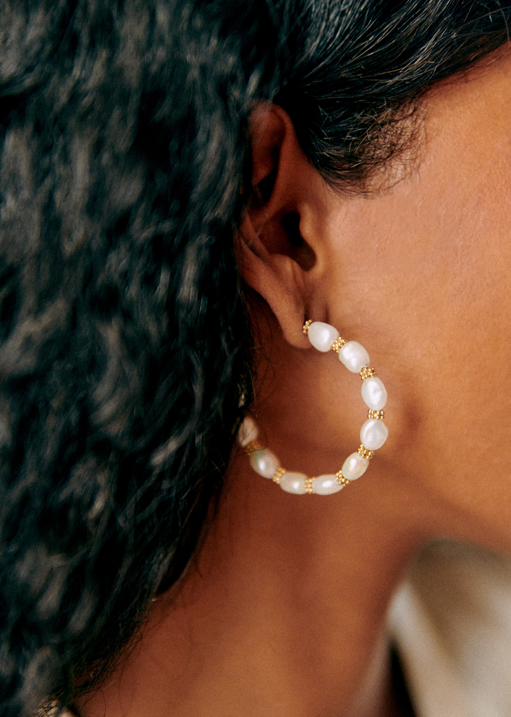 Anneaux Milo - Nacre doré - E-SHOP/BIJOUX Boucles d'Oreilles 5905771