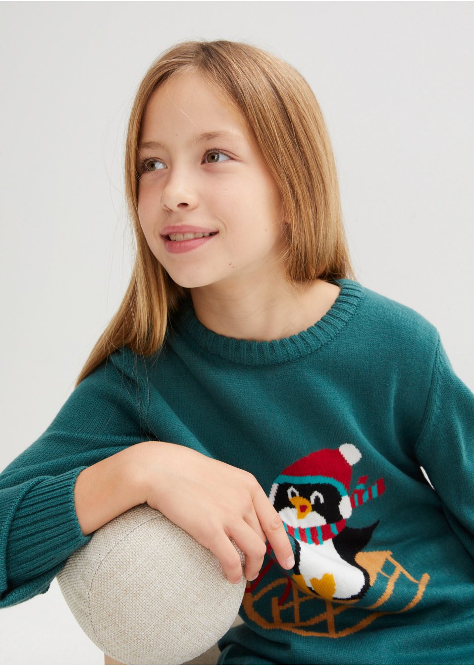 Pull en maille enfant avec motif de Noël