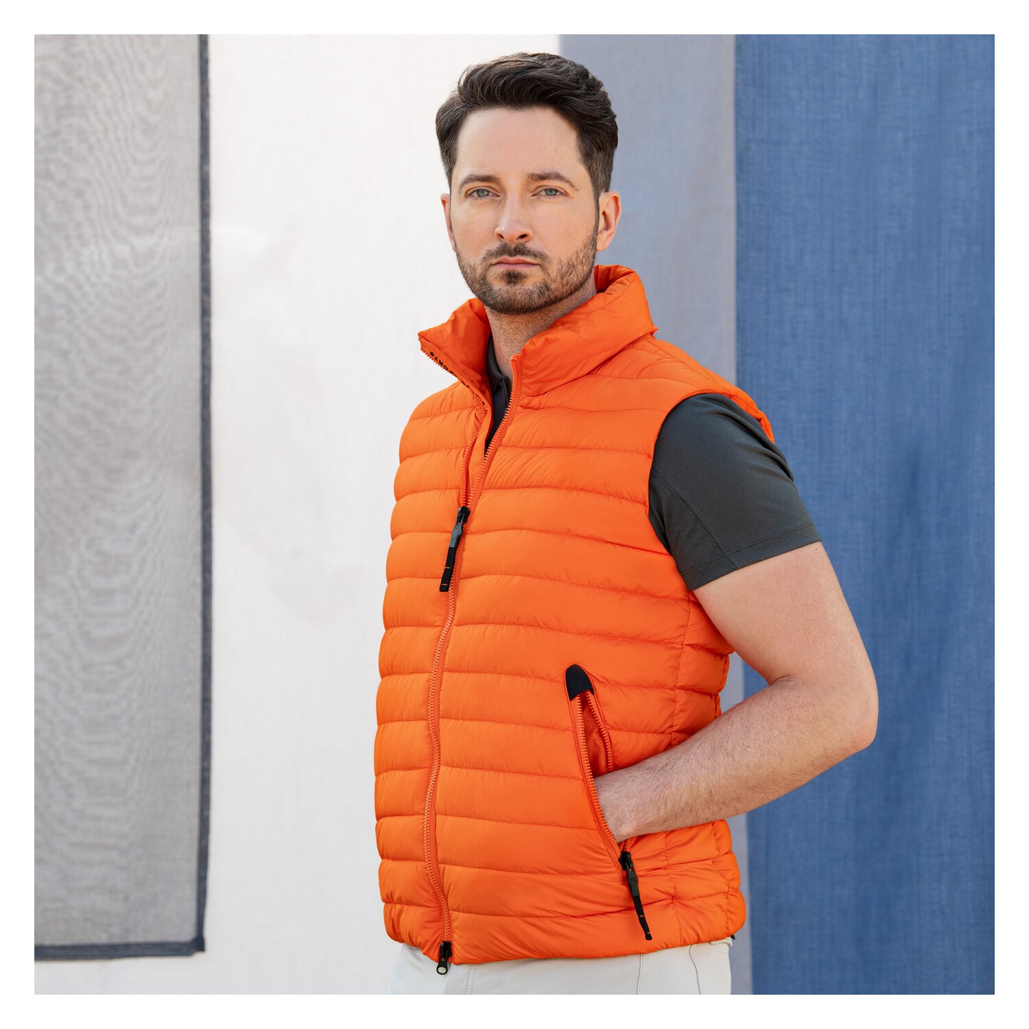 PIKEUR Sports Collection Herren-Steppweste - burnt orange