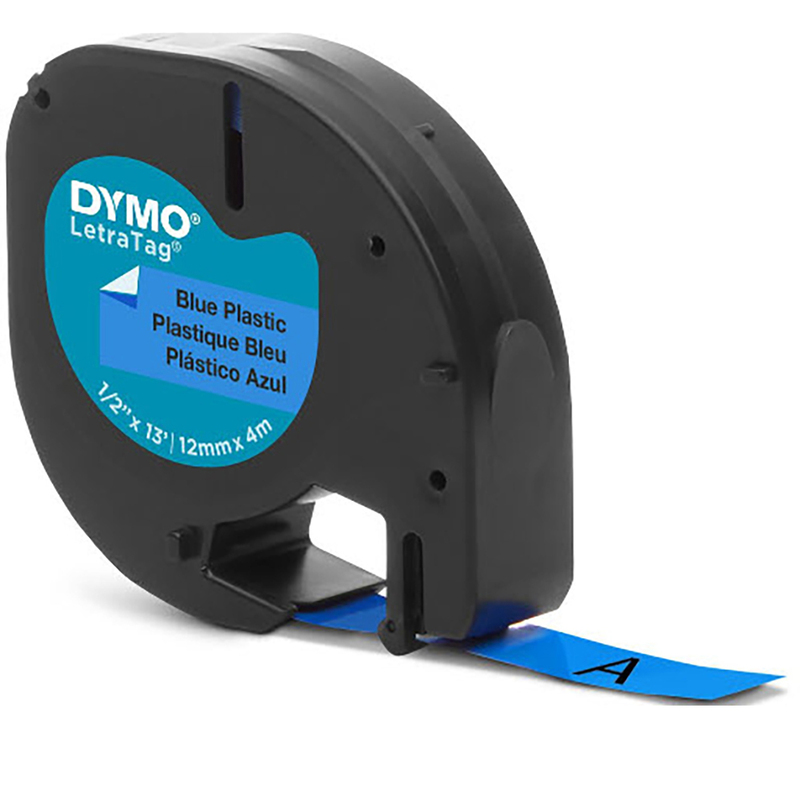Dymo Band LetraTag S0721650, 12 mm, schwarz auf blau