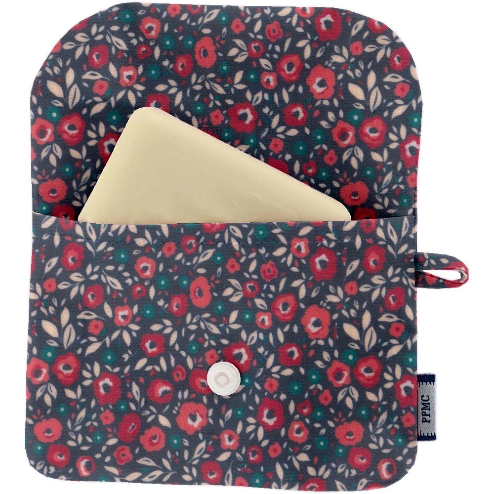 Pochette Savon Camelias Rubis
