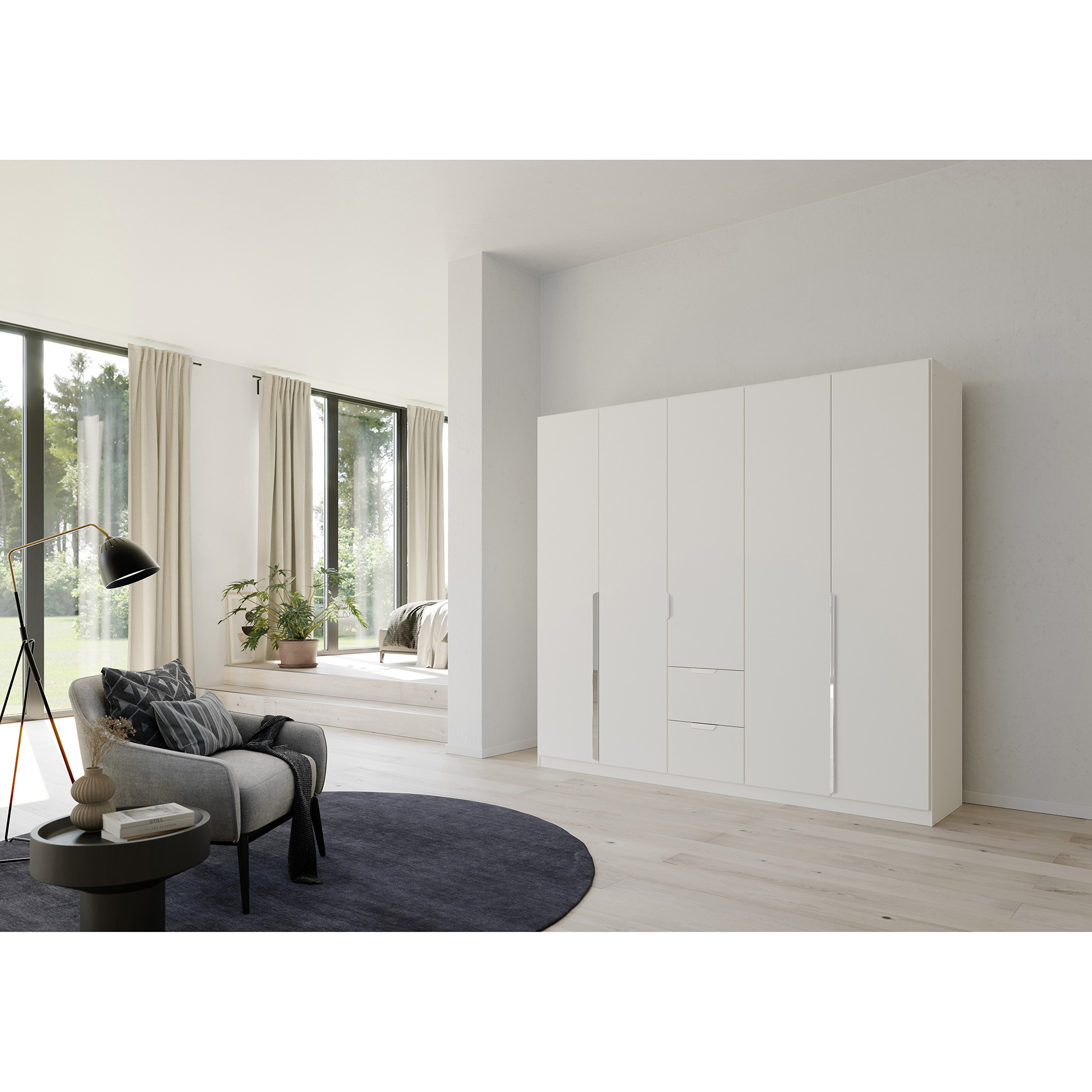 Drehtürenschrank - alpinweiß - 226 cm