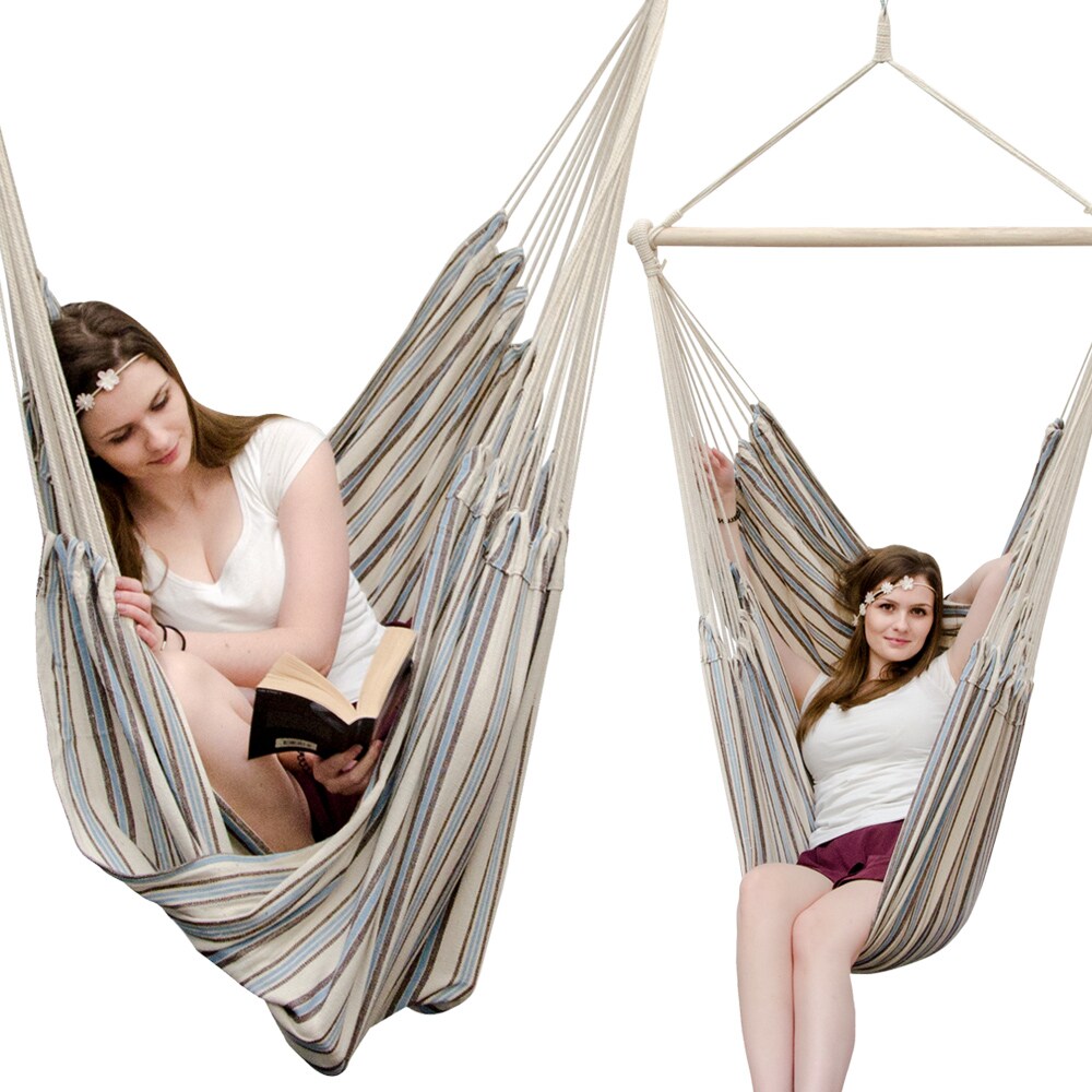 XXL Hängesessel 185x130cm Hängestuhl 2 Personen Hängesitz bis 150kg Baumwolle Hängematte 360° Swifel