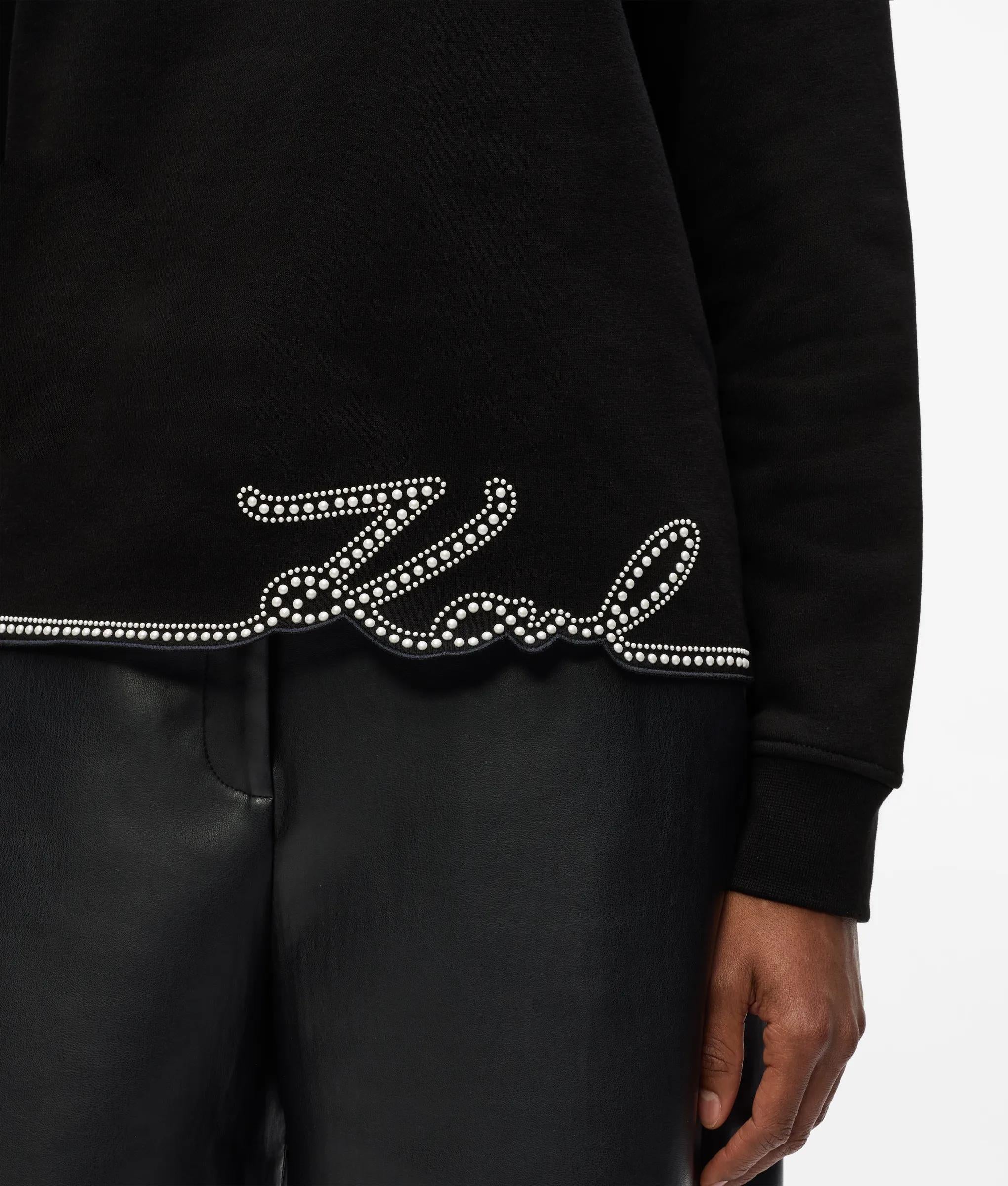 Handtekening nep parel zoom sweatshirt