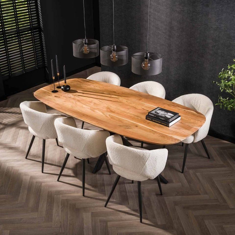 LEVEN Lifestyle Esstisch Esszimmertisch ESCANDI oval Akazie massiv 215 cm