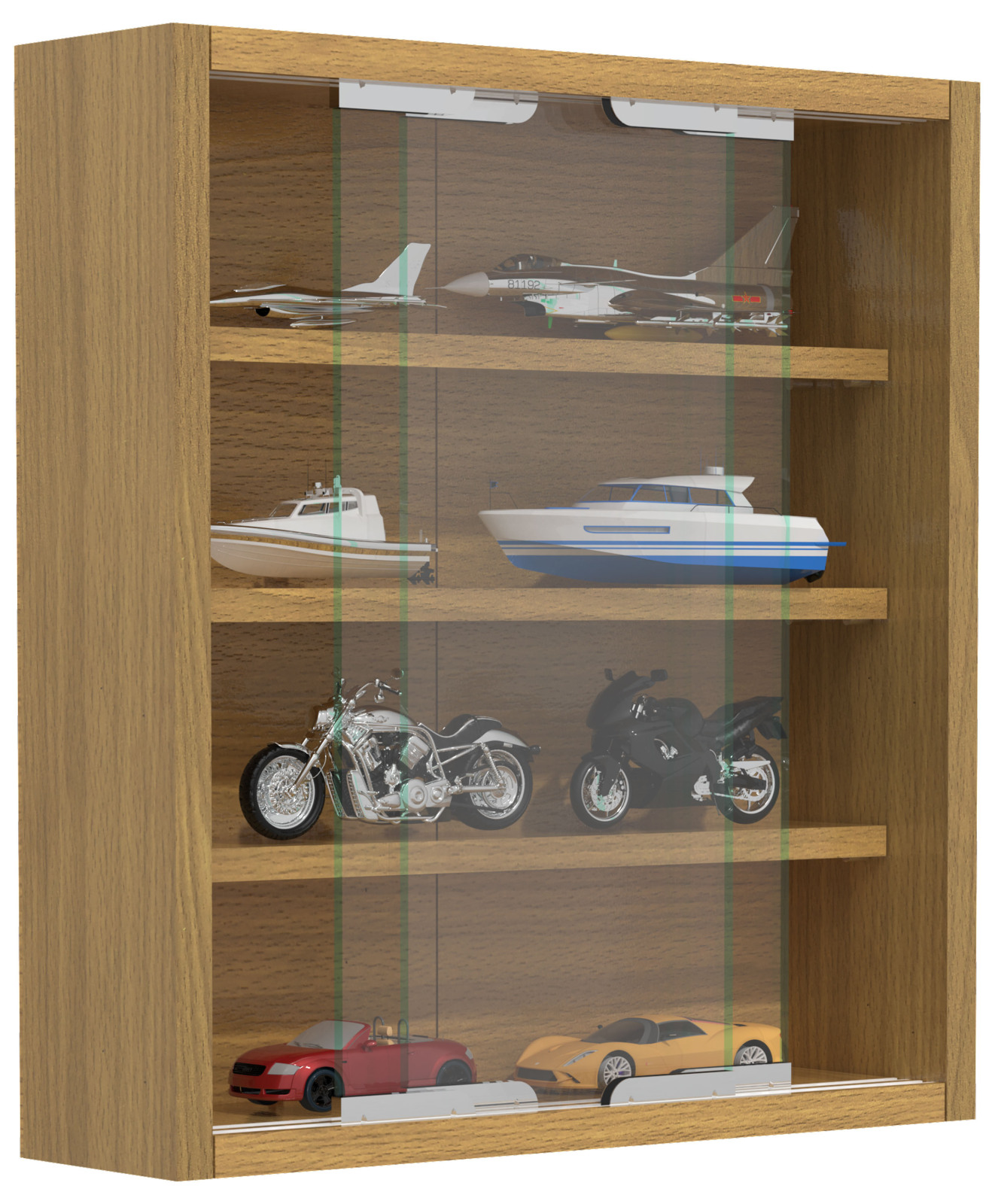 Wandvitrine AGISA S - Buche - Schiebetüren - 37 cm breit