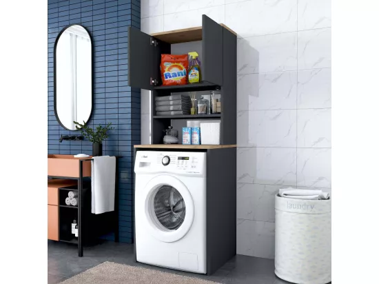 Meuble machine à laver en aggloméré Walnut