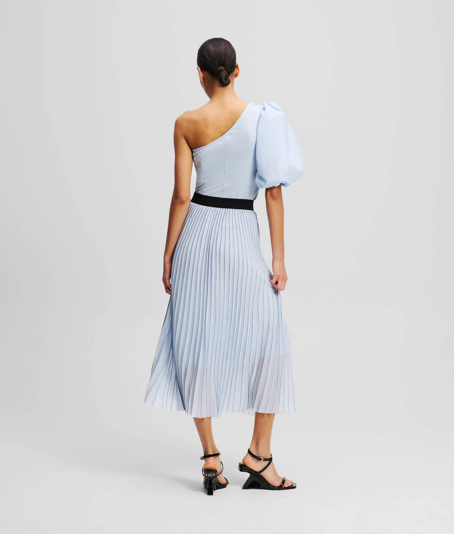 JUPE PLISSÉE MAXI - Bleu Kentucky