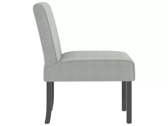 Fauteuil sans accoudoirs gris clair velours