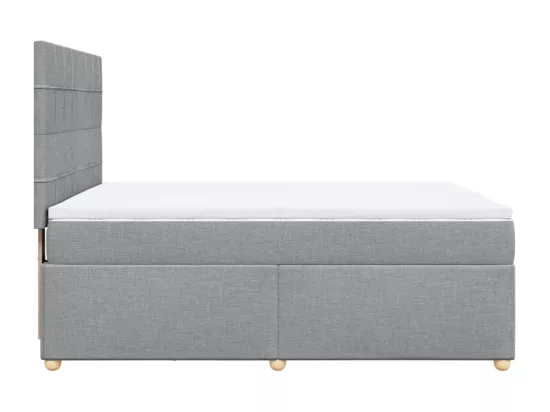 Sommier à lattes de lit avec matelas Gris clair 140x190cm Tissu