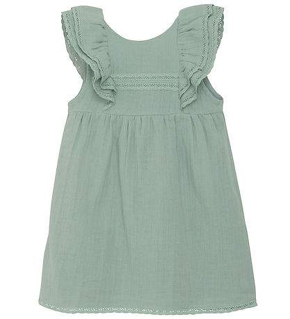 En Fant Kleid - Musselin - Jadeit m. Spitze