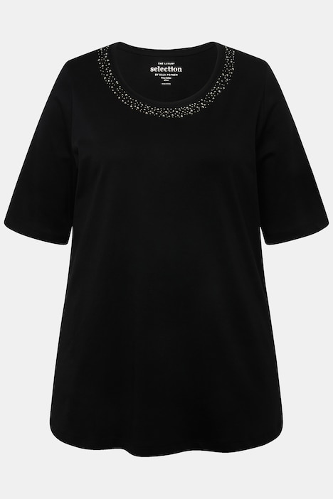 T-Shirt, Pima Cotton, A-Linie, Rundhals, Halbarm