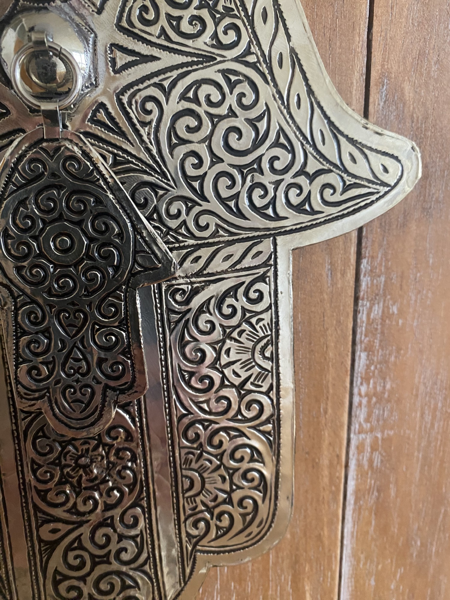 Metallhänger 'Fatima', silber, H 22 cm, B 18 cm von fischer's lagerhaus