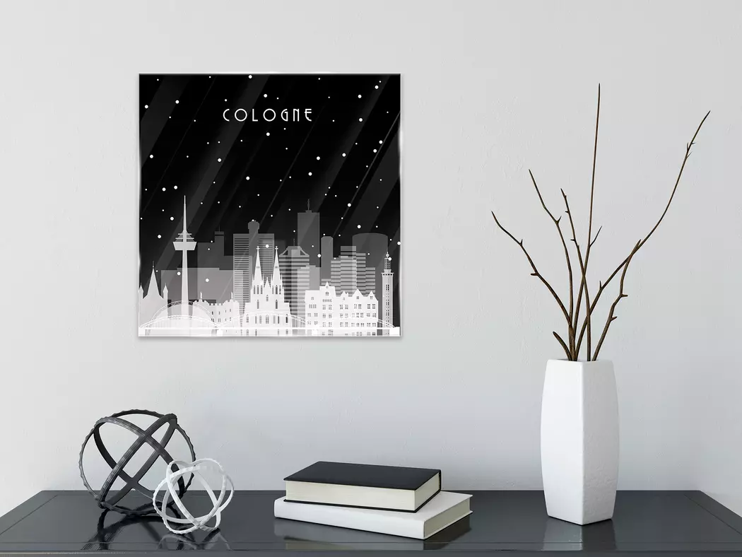 Glasbild 30 x 30 cm Köln - Collage II