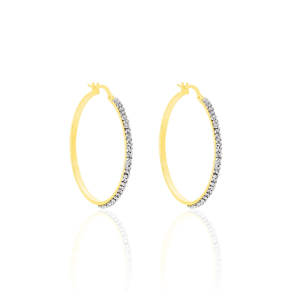 Créoles Honey Or Jaune Strass