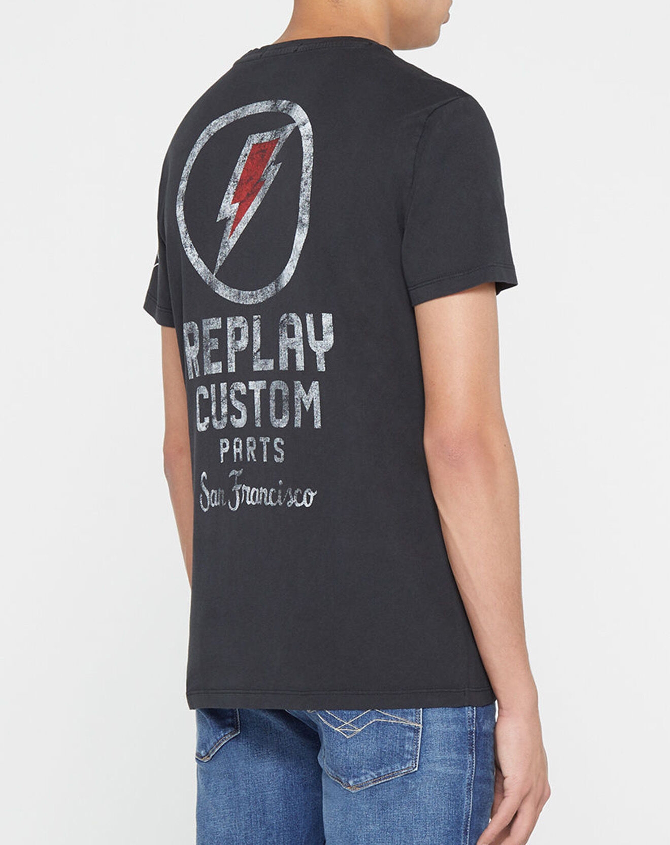 Replay T-Shirt storm custom noir